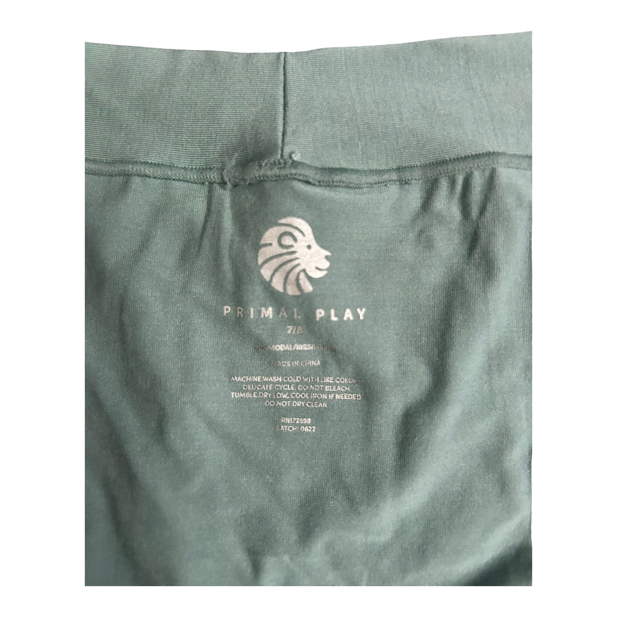 The size and care information heat-printed inside Primal Play undies