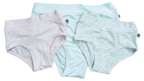 Primal Play Briefs 3-Pack in Blush, Seaglass and Oatmilk